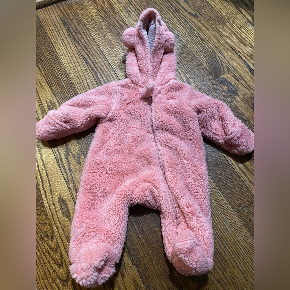 Fuzzy Baby girl onsie